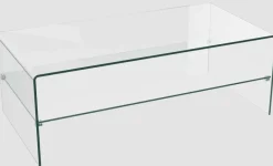 Atena Couchtisch Glas mit Ablage