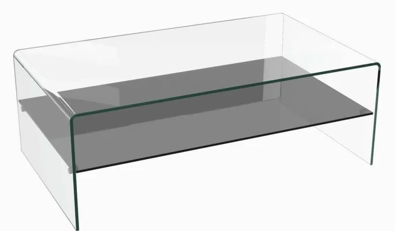 Atena Couchtisch Glas mit Ablage