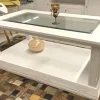 Couchtisch Vienna - Pinie massiv mit Glasplatte