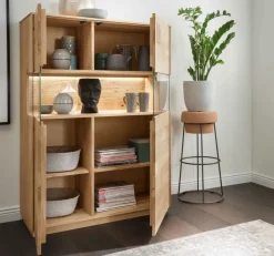 Davos Highboard Massivholz wildeiche