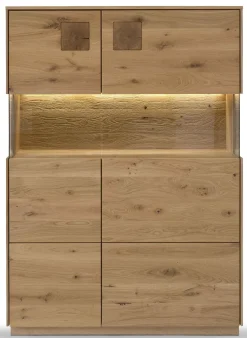 Davos Highboard Massivholz wildeiche