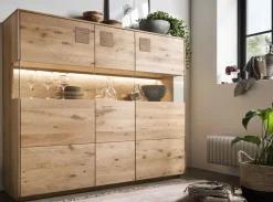 Davos Highboard Massivholz wildeiche