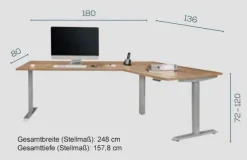 Edjust Eckschreibtisch höhenverstellbar
