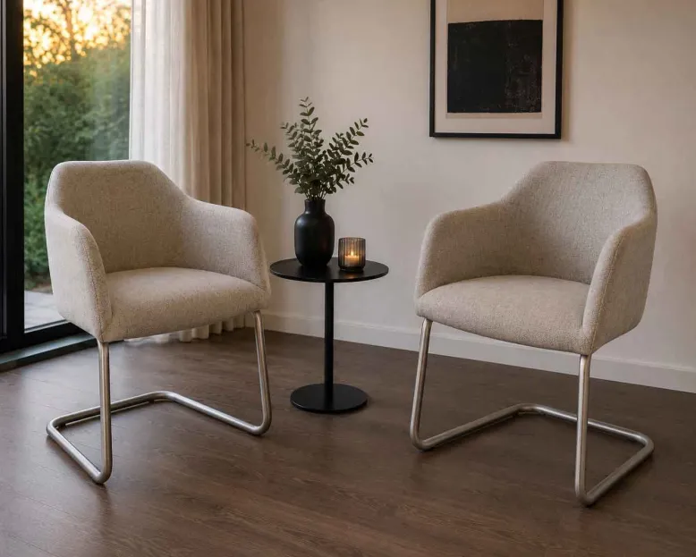 2er Set Schwingsessel beige