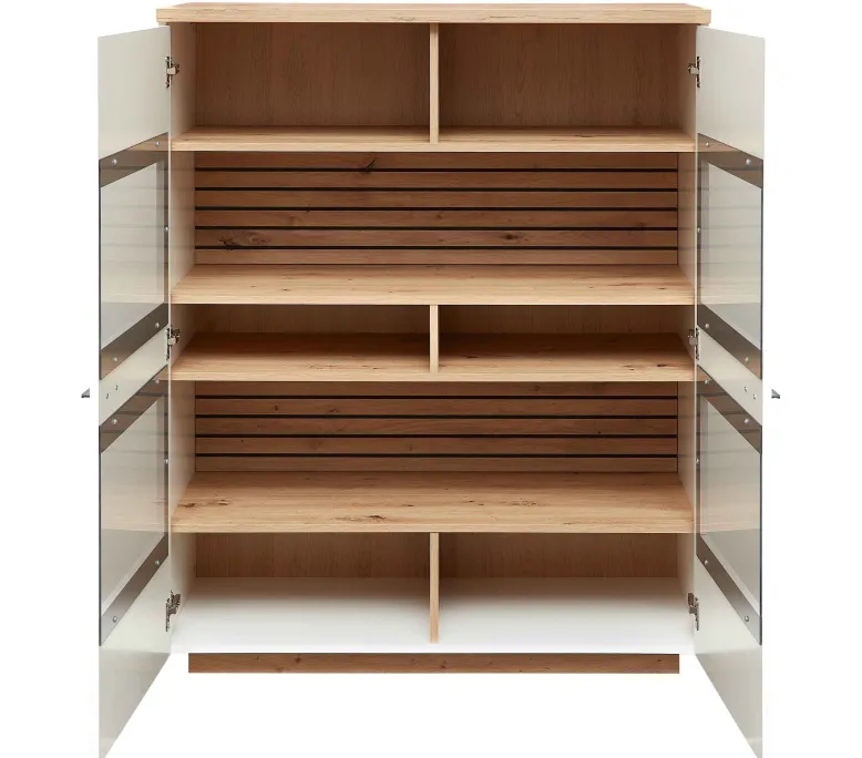 Fresno Highboard weiß eiche