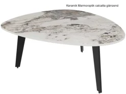 Galet Keramik Couchtisch Marmoroptik