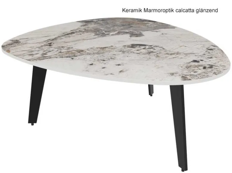 Galet Keramik Couchtisch Marmoroptik