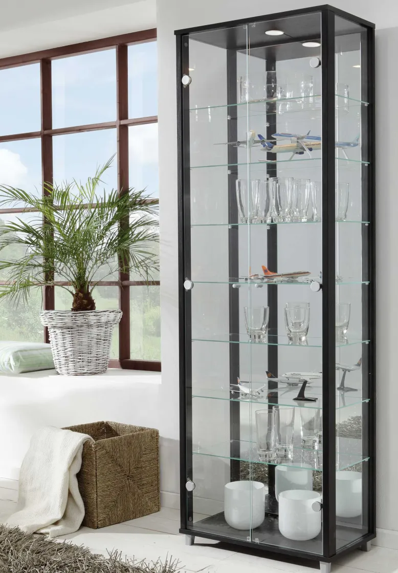 Glas Vitrine Holz verschiedene Farben