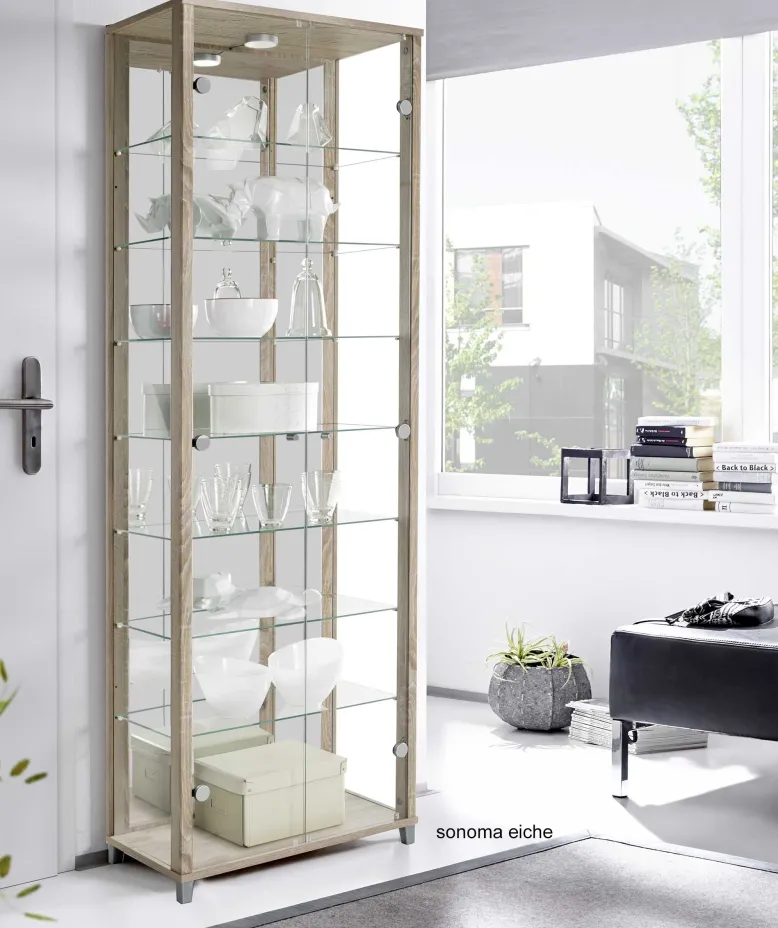 Glas Vitrine Holz verschiedene Farben