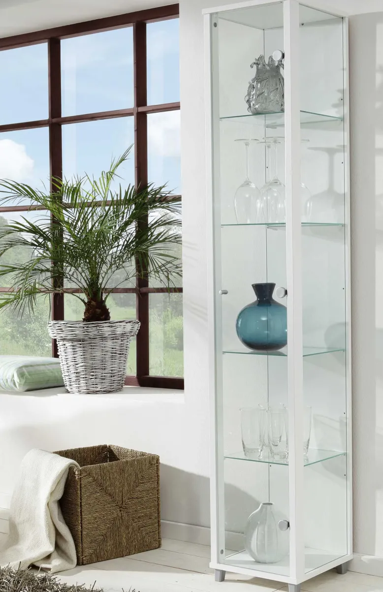 Glasvitrine schmal in 7 Farben