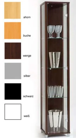 Glasvitrine schmal in 7 Farben