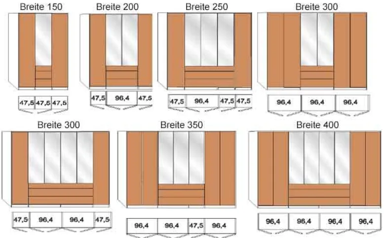 Graz Kleiderschrank mit Schubladen
