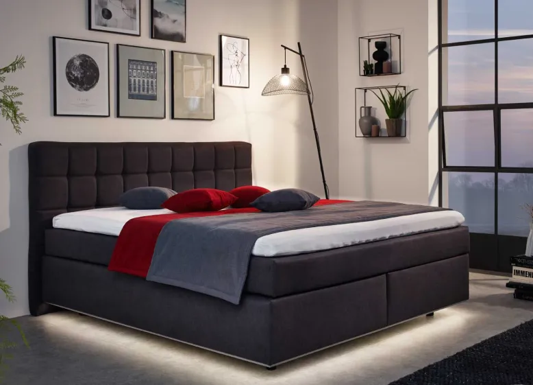 Hover Boxspringbett 140x200 mit LED