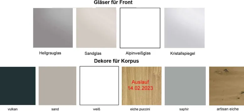 Includo Glas Schwebetürenschrank