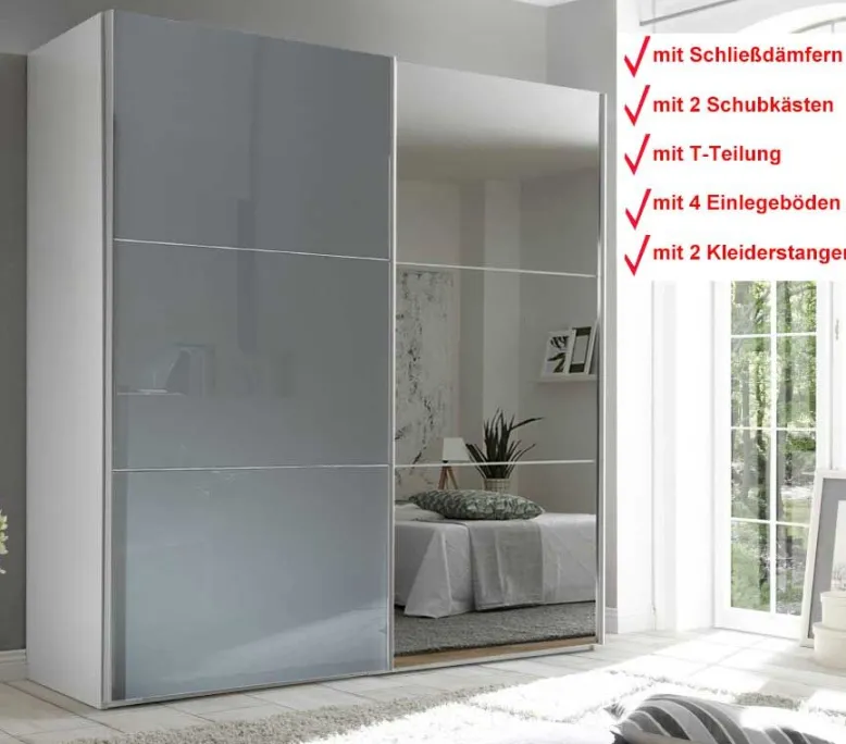 Includo Glas Schwebetürenschrank