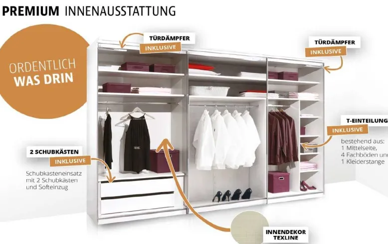 Includo Kleiderschrank Hochglanz