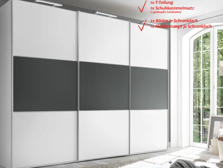 Includo Kleiderschrank weiß grau