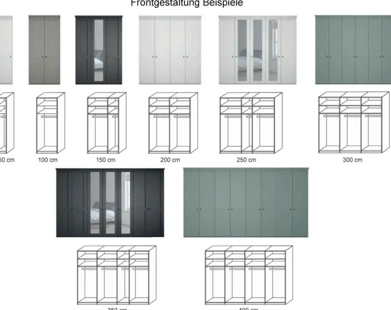 Marlow Landhaus Kleiderschrank mit Spiegel