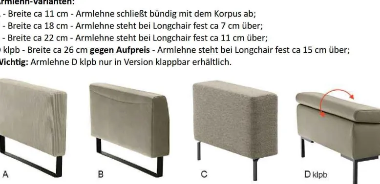 Maximilian Sofa mit Ottomane