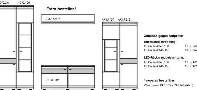 Mira Schrankwand Wohnzimmer