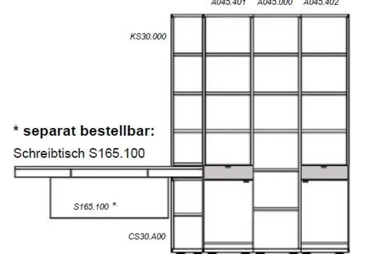 Mira Schreibtisch-Bücherregal