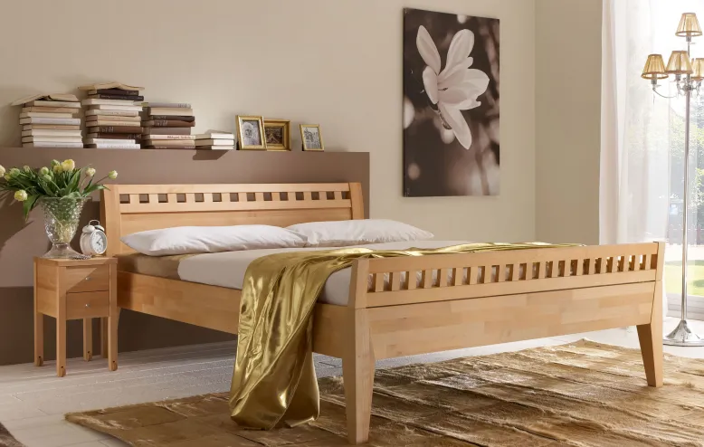Modesto Bett kernbuche massiv
