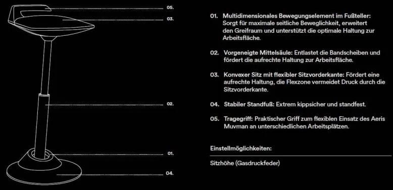 Muvman Stehhocker ergonomisch