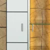 Orbano white Wohnwand mit Hirnholz Applikation weiß / alteiche