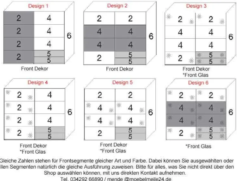 Paros Kleiderschrank mit Spiegel und Schubladen
