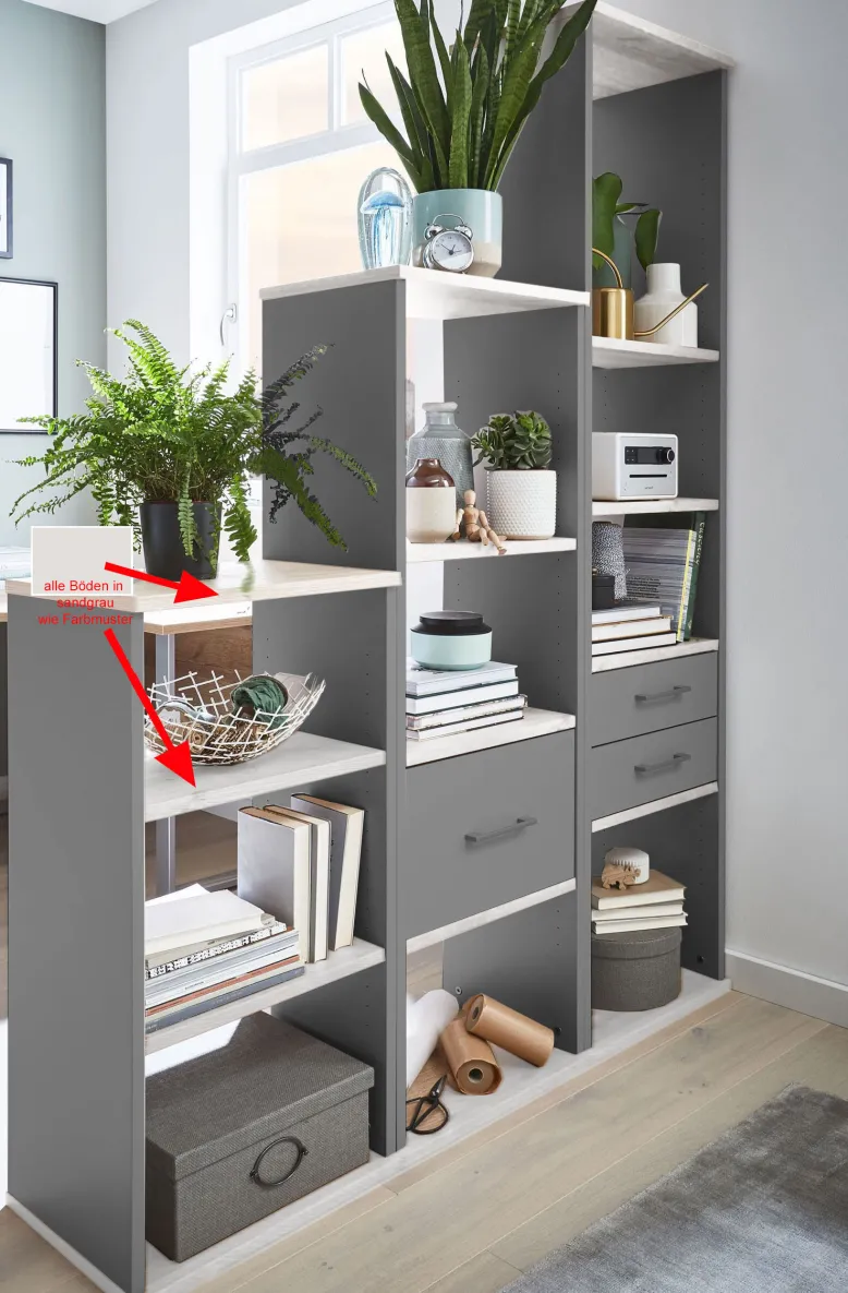 Raumteiler Regal grau