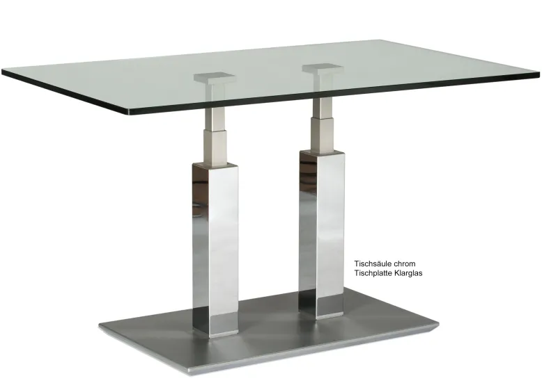 Rimini Deluxe Couchtisch Glas chrom