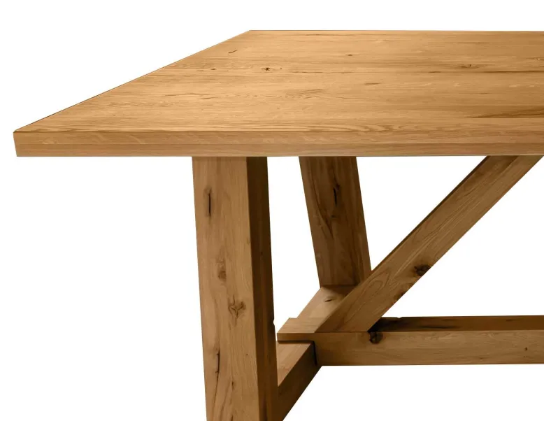 Rustic Max rustikaler Massivholztisch rustic, wildeiche 200x100 / 220x100 cm