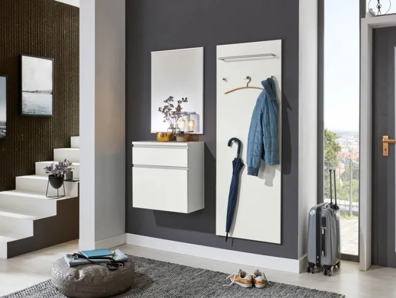 SALEA Garderobe weiß schmal