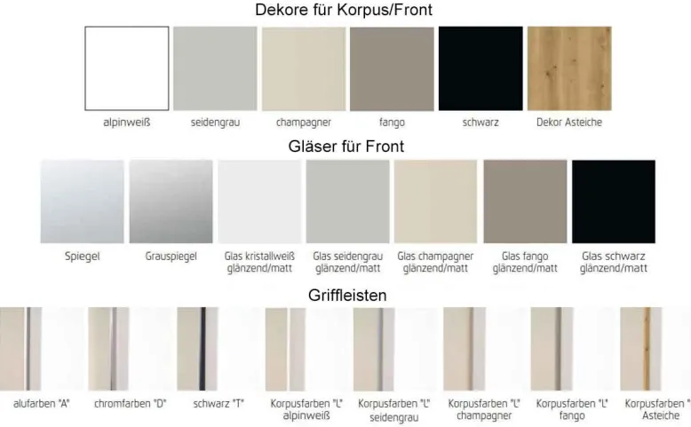Scale Slide Line Schwebetürenschrank mit Glastüren