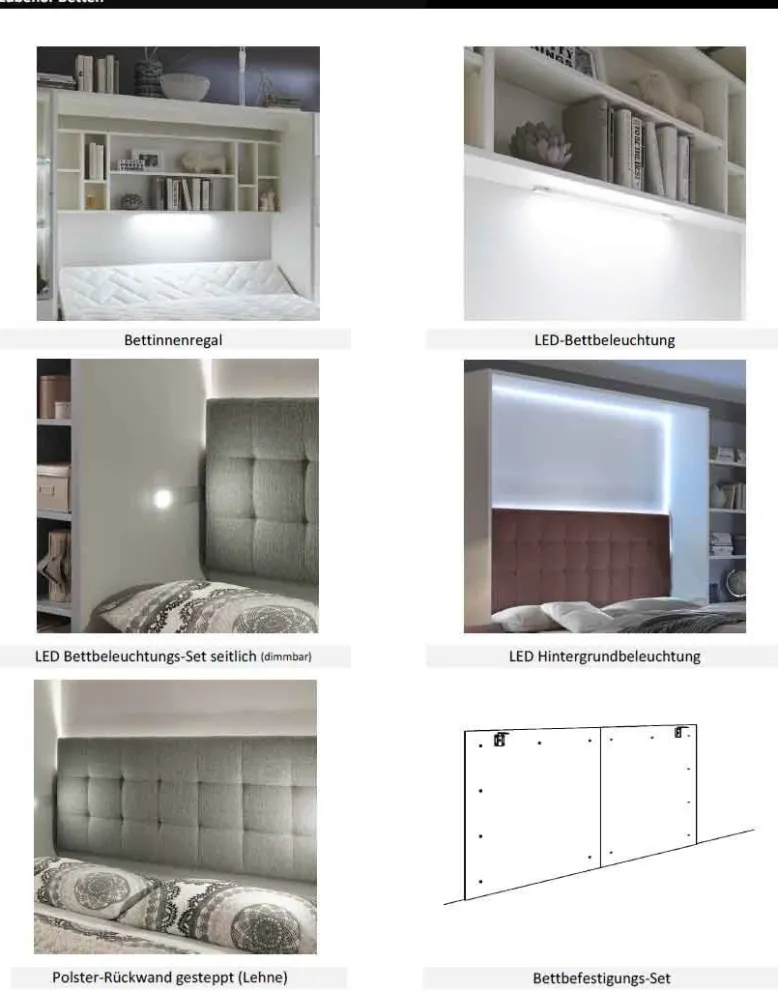 Smart & Clever Schrankwand mit Bett