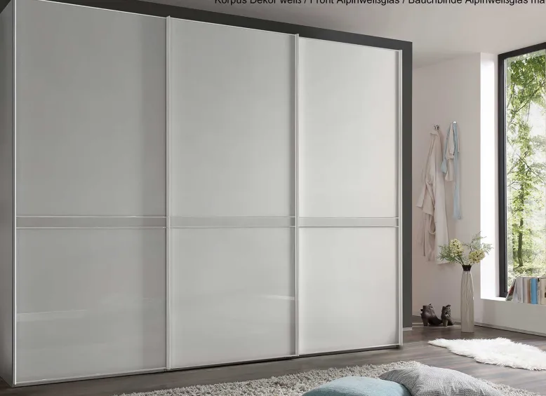Sonate Pesaro Kleiderschrank Glastüren B400 cm