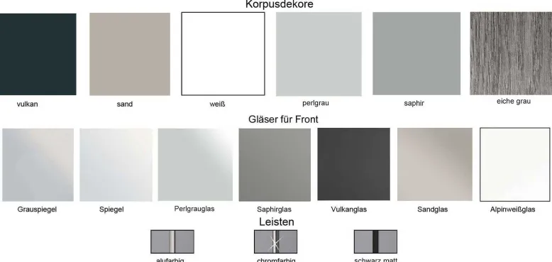 Sonate Rom Glas Kleiderschrank B336 cm