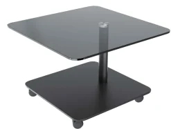 Thales Glas Beistelltisch mit Rollen