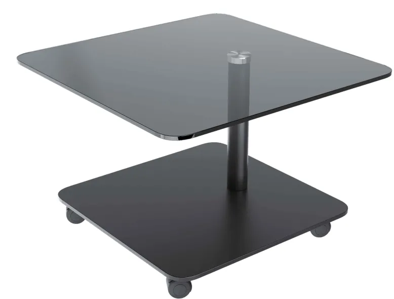 Thales Glas Beistelltisch mit Rollen