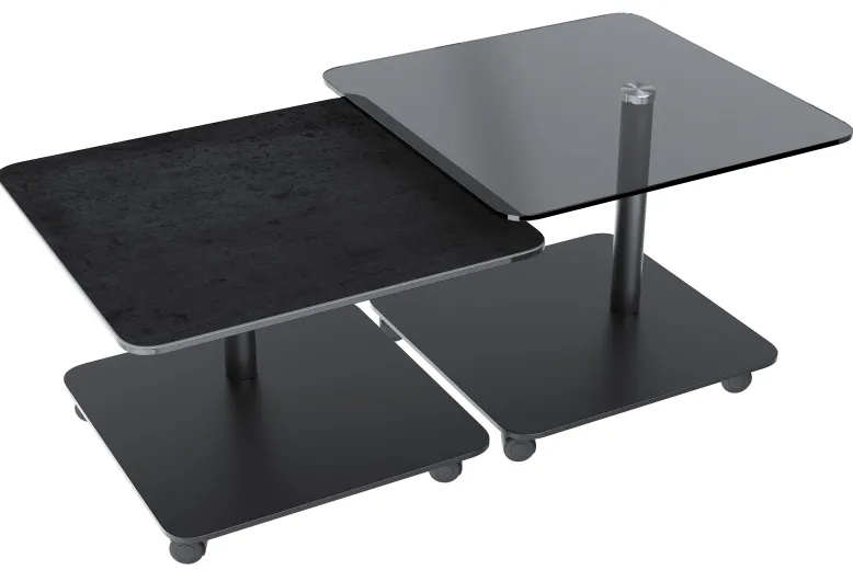 Thales Tisch mit Rollen 60x60