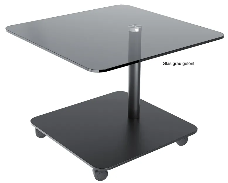 Thales Tisch mit Rollen 60x60