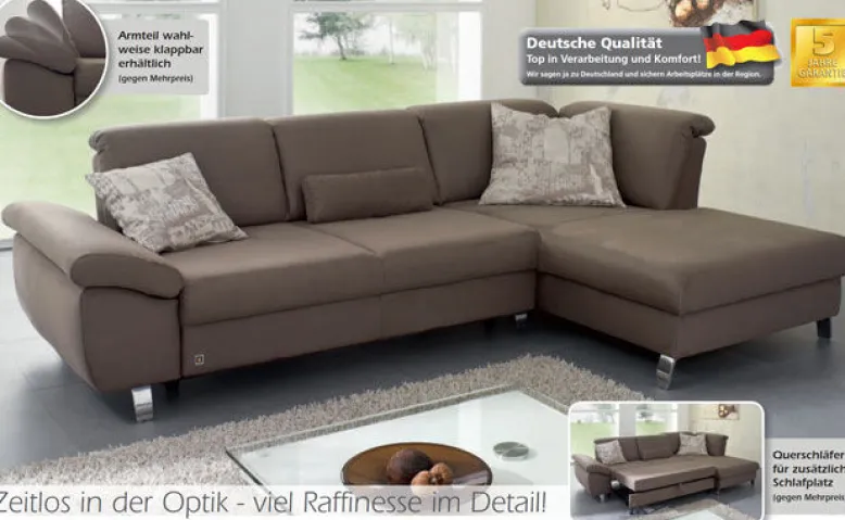 Time Ecksofa mit Sitztiefenverstellung