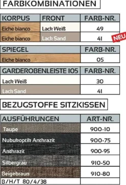 V100 Flurgarderobe mit Sitzbank