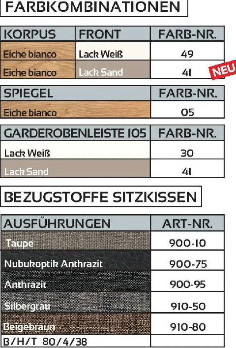 V100 Flur Garderobe Set
